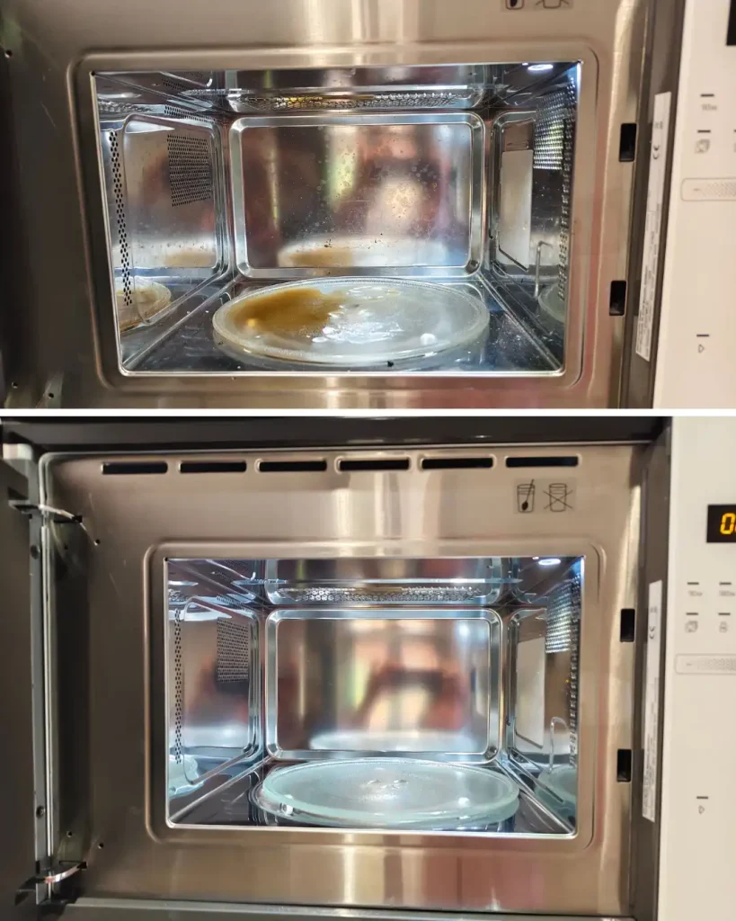 antes y después microondas